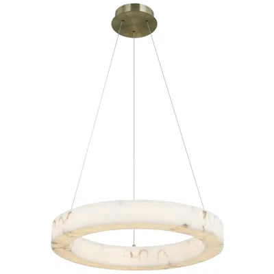 Justice Design Medley 24"w Brushed Brass Faux Alabaster Led Pendant Light