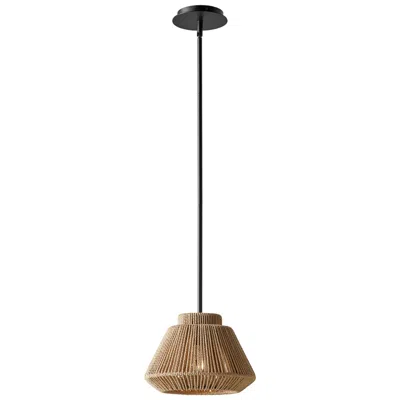 Justice Design Nido 11 1/2" Wide Matte Black And Natural Rope Mini Pendant
