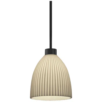 Justice Design Porcelina 18"w Matte Black Impala Tapered Cylinder Curved Pendant