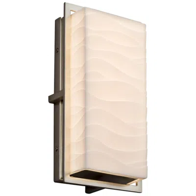 Justice Design Porcelina Avalon 12" High Brushed Nickel Led Outdoor Wall Light