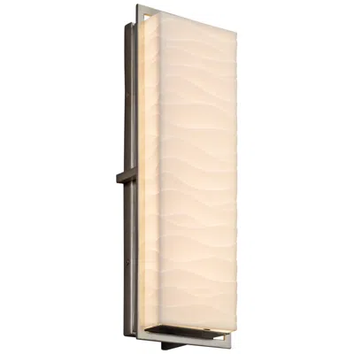 Justice Design Porcelina Avalon 18" High Brushed Nickel Led Outdoor Wall Light