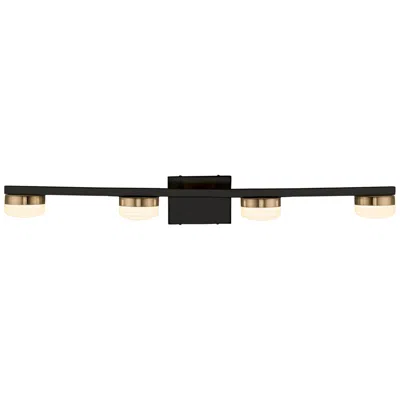 Justice Design Puck 33"w Matte Black 4-light Led Bath Light