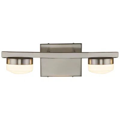 Justice Design Puck 4 1/2" High Brushed Nickel 2-light Led Wall Sconce