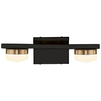 Justice Design Puck 4 1/2" High Matte Black 2-light Led Wall Sconce