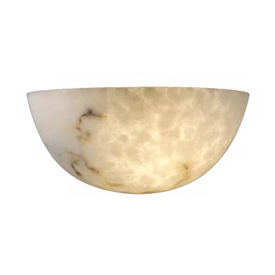 Justice Design Quarter Sphere 13 1/2" Wide Faux Alabaster Wall Sconce