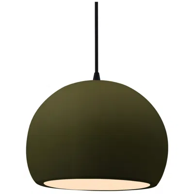 Justice Design Radiance 10"w Matte Green Frame Matte Black Medium Globe Black Cord Pe