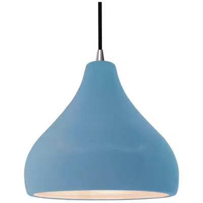 Justice Design Radiance 11.5"w Sky Blue Frame Brushed Nickel Droplet Black Cord Penda