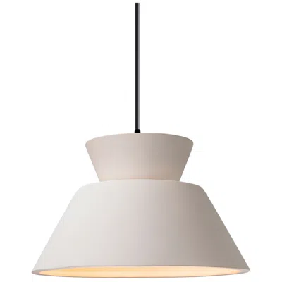 Justice Design Radiance 11"w Bisque Trapezoid Mini Pendant W/ Black Accent