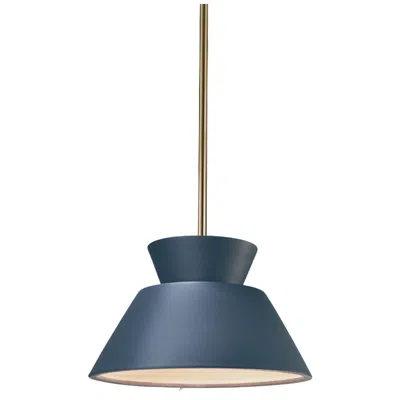 Justice Design Radiance 11"w Brass And Midnight Sky Ceramic Mini Pendant