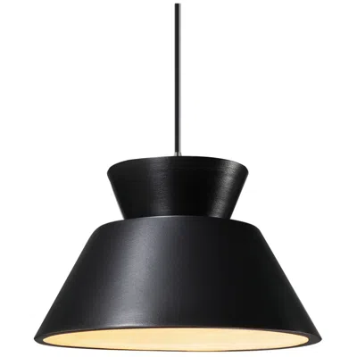 Justice Design Radiance 11"w Matte Black Trapezoid Pendant With Black Cord
