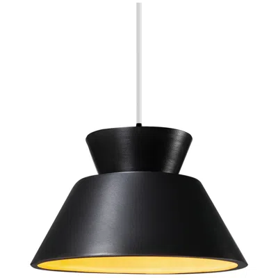 Justice Design Radiance 11"w Trapezoid Matte Black Metal Pendant W/ Black And Gold Sh