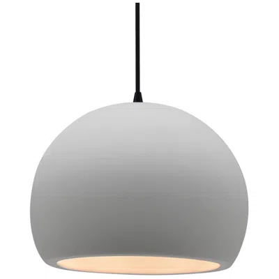 Justice Design Radiance 12.25"w Bisque Frame Matte Black Large Globe Black Cord Penda