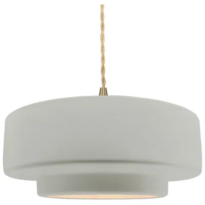 Justice Design Radiance 14.5"w Bisque Frame Brushed Brass Tier Beige Twisted Led Pend