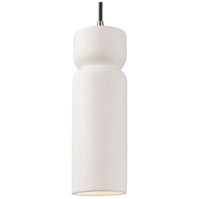 Justice Design Radiance 3.5"w Bisque And Brass Black Cord Tall Hourglass Pendant