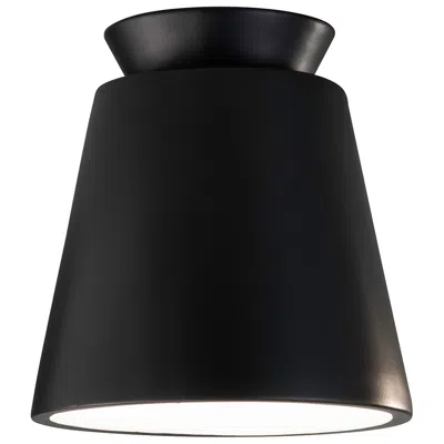 Justice Design Radiance 7 1/2"w Matte Black Trapezoid Outdoor Ceiling Light