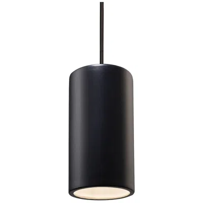 Justice Design Radiance 7" Carbon Black Ceramic Cylinder Pendant