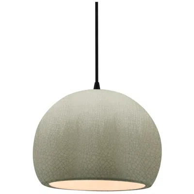 Justice Design Radiance 7"w Celadon Frame Matte Black Small Globe Black Cord Pendant