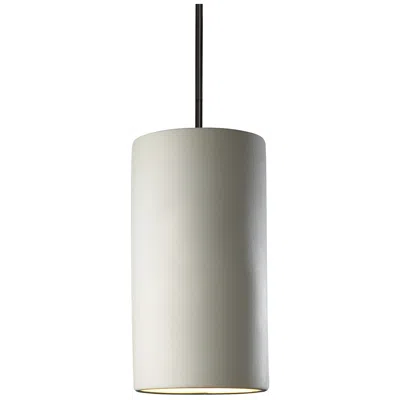 Justice Design Radiance 7"w Matte Black With Bisque Ceramic Mini Pendant