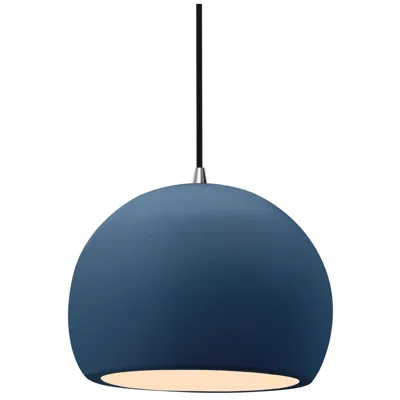 Justice Design Radiance 7"w Midnight Frame Brushed Nickel Small Globe Black Cord Pend
