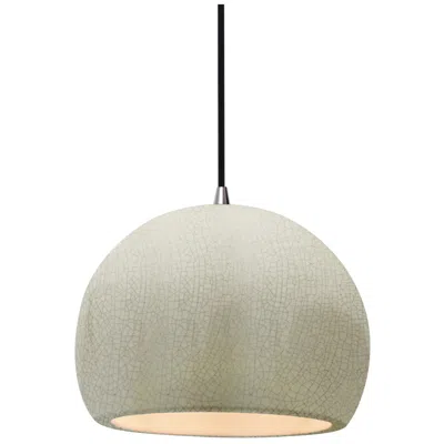 Justice Design Radiance 7"w White Crackle Frame Nickel Small Globe Black Cord Pendant