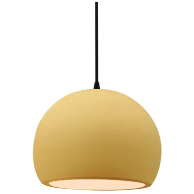 Justice Design Radiance 7"w Yellow Frame Matte Black Metal Small Globe Black Cord Pen
