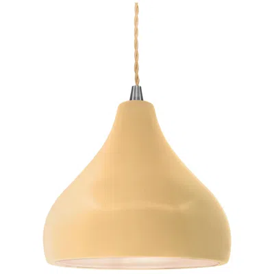 Justice Design Radiance 8"w Yellow Frame Nickel Small Droplet Beige Twisted Led Penda