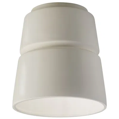 Justice Design Radiance Ceramic Cone 7.5" Matte White Flush Mount