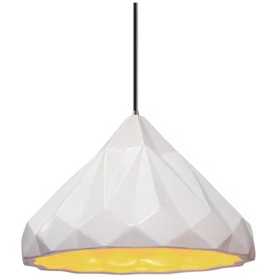 Justice Design Radiance Geometric 12"w White Ceramic Mini Pendant