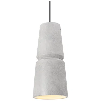 Justice Design Radiance Small Cone 6" Wide Concrete Ceramic Mini Pendant - Made To Order