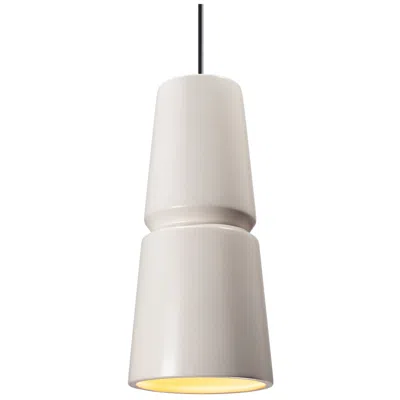 Justice Design Radiance Small Cone 6" Wide Matte White Ceramic Mini Pendant