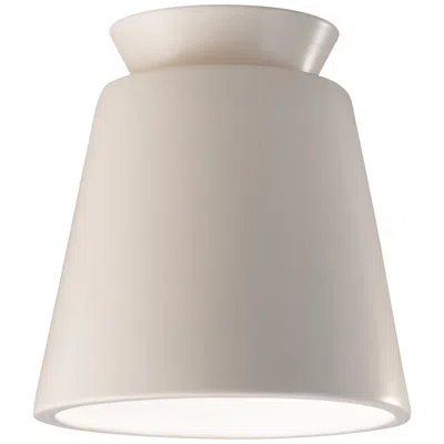 Justice Design Radiance Trapezoid 7 1/2" Wide Matte White Led Ceramic Ceiling Light