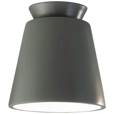 Justice Design Radiance Trapezoid 7 1/2" Wide Pewter Green Led Ceramic Ceiling Light