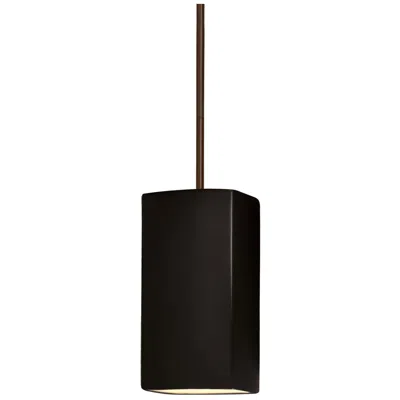 Justice Design Rectangle Pendant - Carbon Black - Dark Bronze - Rigid Stem