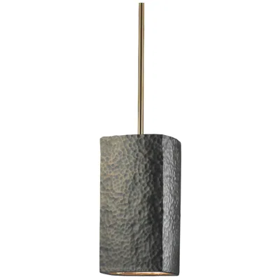 Justice Design Rectangle Pendant - Hammered Brass - Antique Brass - Rigid Made To Order