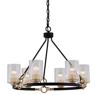 Justice Design Richmond 25 1/2" Wide Matte Black 6-light Chandelier