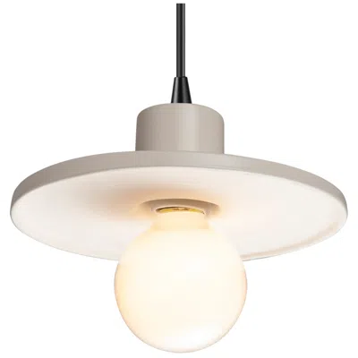 Justice Design Saucer Matte White Black Cord Pendant