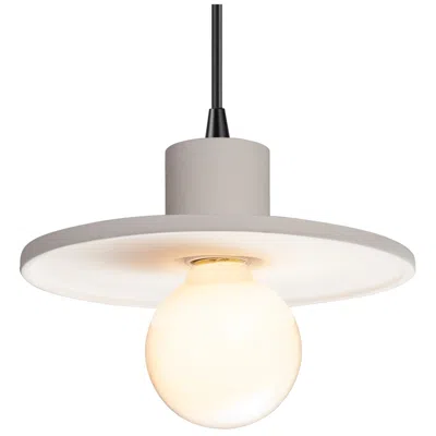 Justice Design Saucer Pendant - Bisque - Black Cord