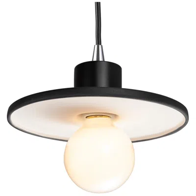Justice Design Saucer Pendant - Carbon - Pb-black Cord