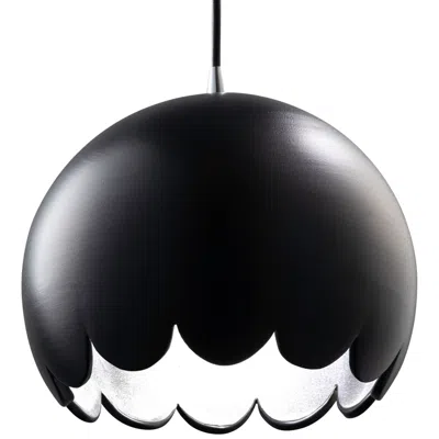 Justice Design Scallop 9" Wide Matte Black Ceramic Led Mini Pendant Light
