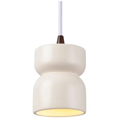 Justice Design Short Hourglass Pendant - Matte White-db