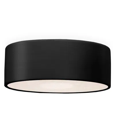 Justice Design Short Round Carbon Matte Black Led Outdoor Flush-mount