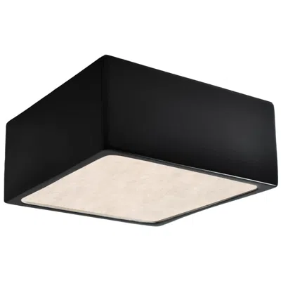 Justice Design Short Square Carbon Matte Black Led Outdoor Flush-mount