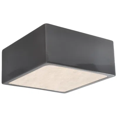Justice Design Short Square Gloss Grey Led Outdoor Flush-mount