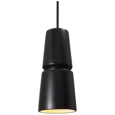 Justice Design Small Cone Pendant - Carbon Black - Matte Black - Rigid Stem