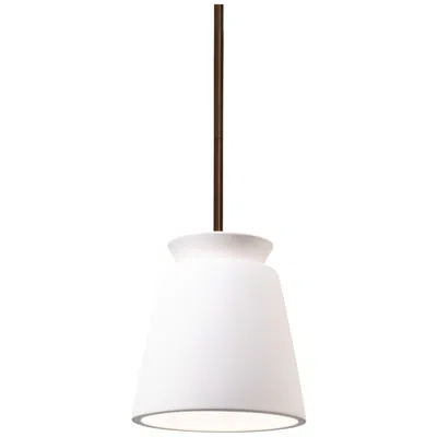Justice Design Small Trapezoid Pendant - Bisque - Dark Bronze - Rigid Stem