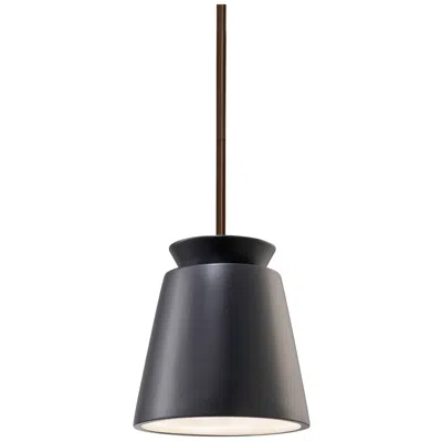 Justice Design Small Trapezoid Pendant - Carbon Black - Dark Bronze - Rigid Stem