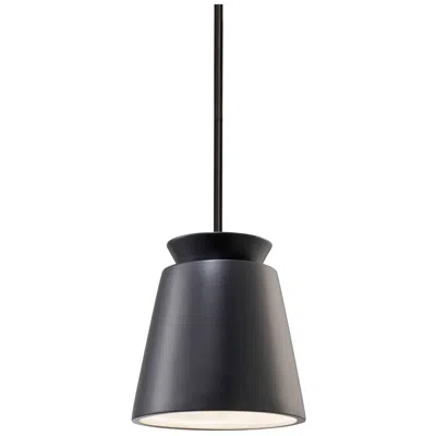 Justice Design Small Trapezoid Pendant - Carbon Black - Matte Black - Rigid Stem