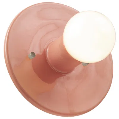 Justice Design Stepped Discus 8"h Gloss Blush Wall Sconce