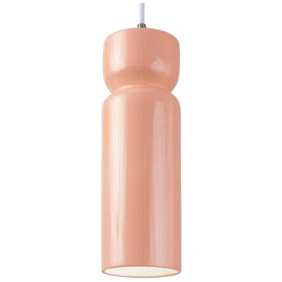 Justice Design Tall Hourglass Pendant - Gloss Blush