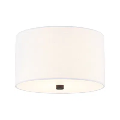 Justice Design Textile 11" Wide Matte White Linen Drum Ceiling Light